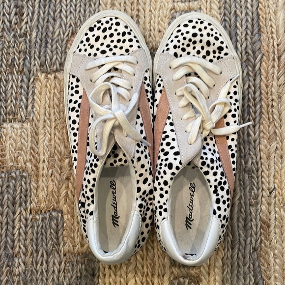 Madewell White and Pink Polka Dot Sneakers - Picture 3 of 8